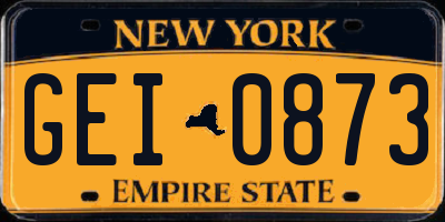 NY license plate GEI0873