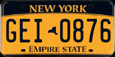 NY license plate GEI0876