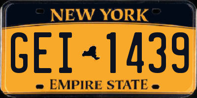 NY license plate GEI1439