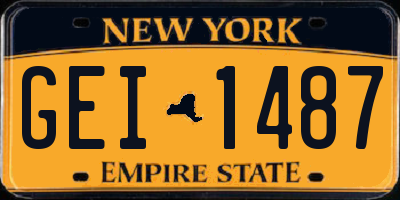 NY license plate GEI1487