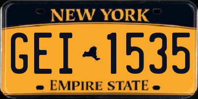 NY license plate GEI1535