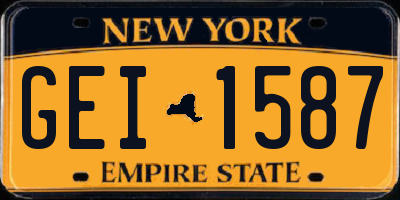 NY license plate GEI1587