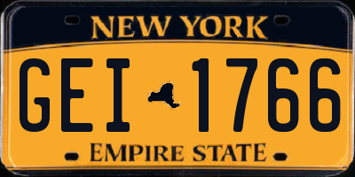 NY license plate GEI1766