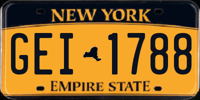 NY license plate GEI1788