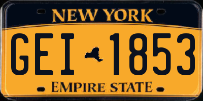 NY license plate GEI1853