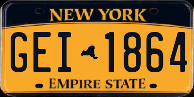 NY license plate GEI1864