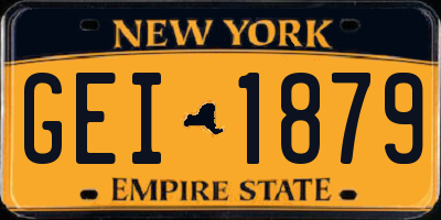 NY license plate GEI1879