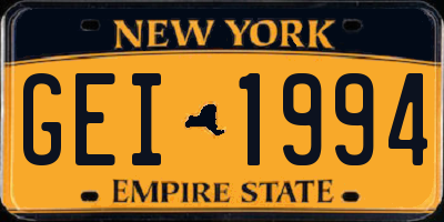 NY license plate GEI1994