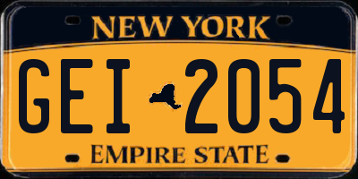 NY license plate GEI2054