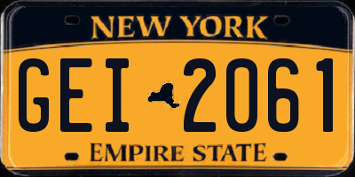 NY license plate GEI2061