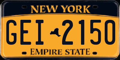 NY license plate GEI2150