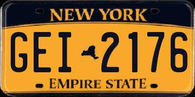 NY license plate GEI2176