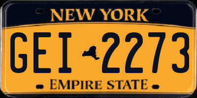 NY license plate GEI2273