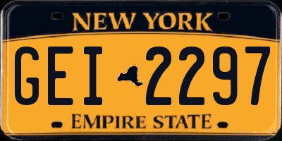 NY license plate GEI2297