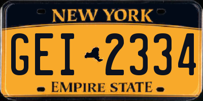 NY license plate GEI2334