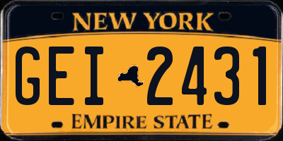 NY license plate GEI2431