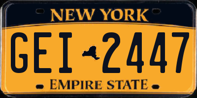 NY license plate GEI2447