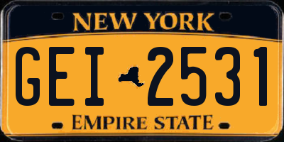 NY license plate GEI2531