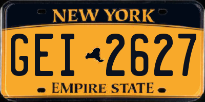 NY license plate GEI2627
