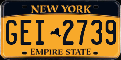 NY license plate GEI2739