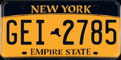 NY license plate GEI2785