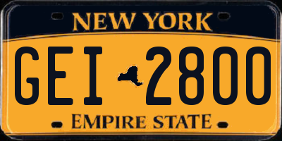NY license plate GEI2800