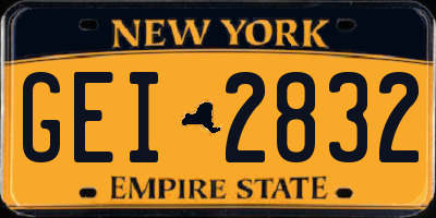 NY license plate GEI2832