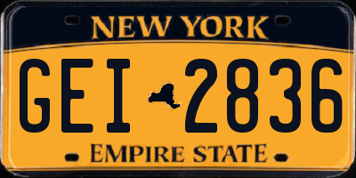 NY license plate GEI2836