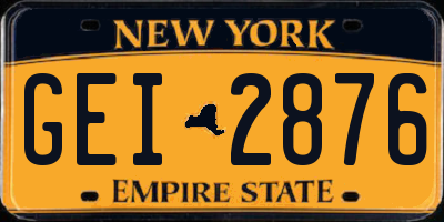 NY license plate GEI2876
