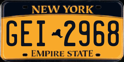 NY license plate GEI2968
