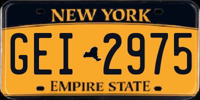 NY license plate GEI2975