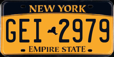 NY license plate GEI2979
