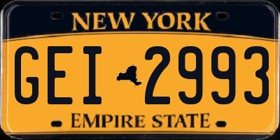 NY license plate GEI2993