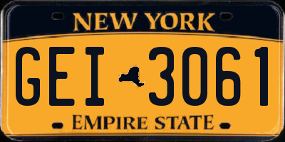 NY license plate GEI3061