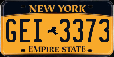 NY license plate GEI3373