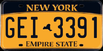 NY license plate GEI3391