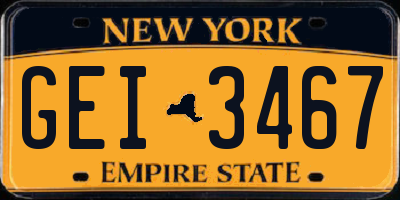 NY license plate GEI3467