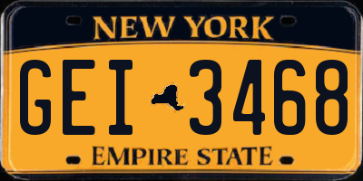 NY license plate GEI3468