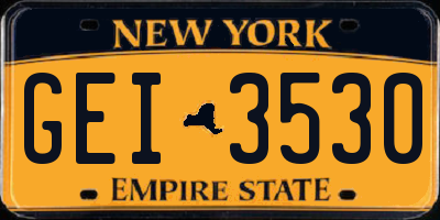 NY license plate GEI3530