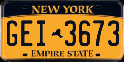 NY license plate GEI3673