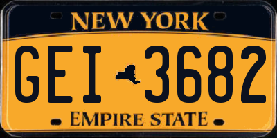 NY license plate GEI3682