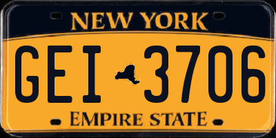 NY license plate GEI3706