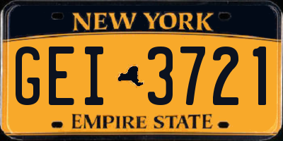 NY license plate GEI3721
