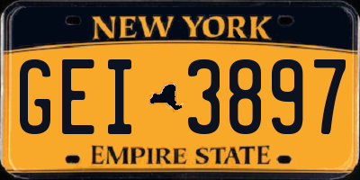 NY license plate GEI3897