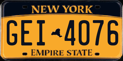 NY license plate GEI4076