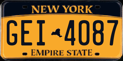 NY license plate GEI4087