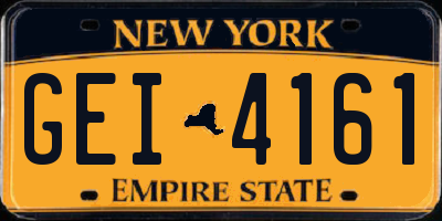 NY license plate GEI4161