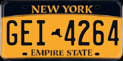 NY license plate GEI4264