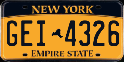 NY license plate GEI4326