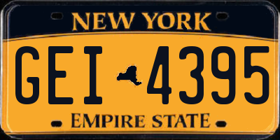 NY license plate GEI4395